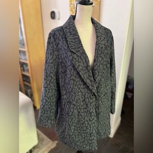 Old Navy - blue gray leopard animal print coat